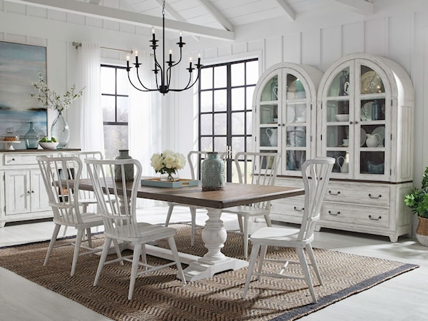 7-Piece Trestle Table Dining Set