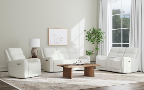 Transitional 3-Piece Power Reclining Living Room Set