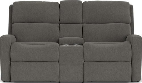 Contemporary Reclining Loveseat with Console