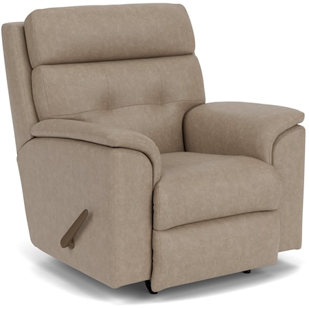 Casual Manual Rocker Recliner with Tufted Back