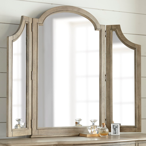 Farmhouse Vanity Mirror with Tri-Fold Design