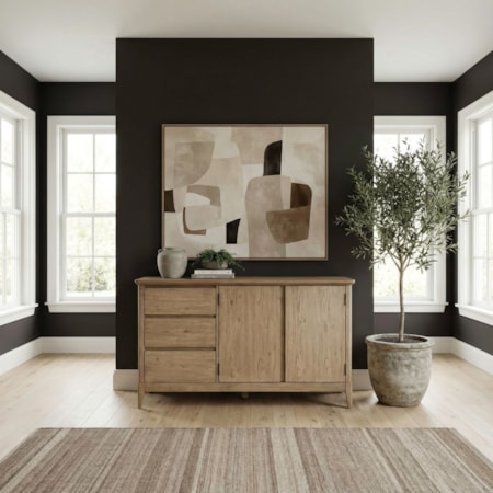 Two-Door Server w/Three Drawers