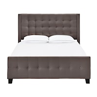 Contemporary King Modern Wing Bed in Mink