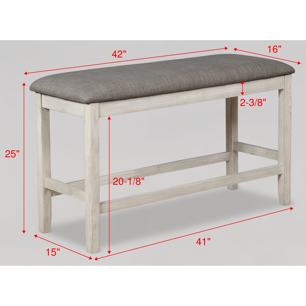 Crown Mark Nina Counter Height Bench