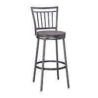 Transitional Barstool with Metal Back