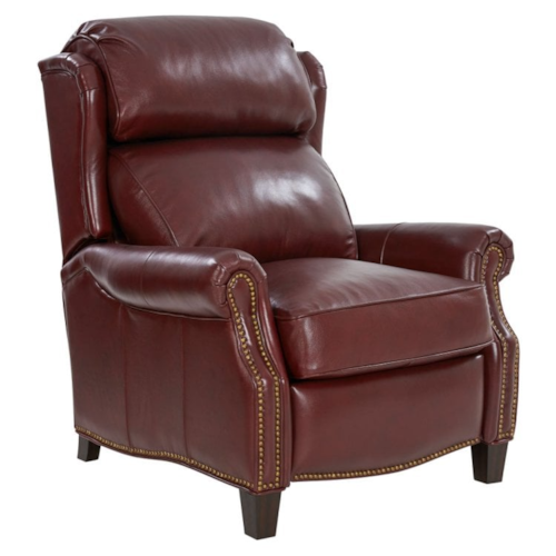 Transitional Push Back Recliner with with Nail Head Trim