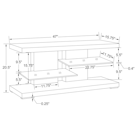 Cogswell 2-Shelf Wood 47&quot; TV Stand