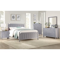 Farmhouse Queen Panel Bed with Turned Legs