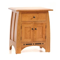 Transitional 1-Drawer Nightstand in Autumn Wheat Finish