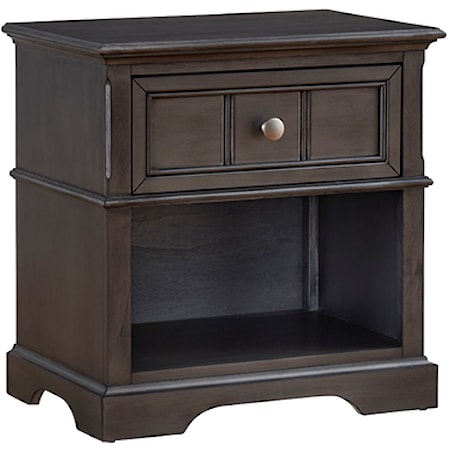 Transitional Nightstand with Shelf