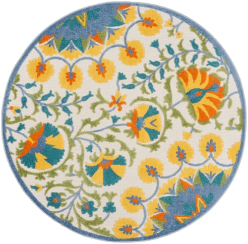 4'  Multicolor Round Rug