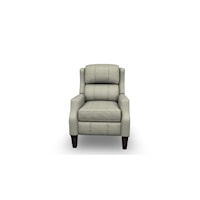 Transitional Pushback Recliner with Leather Match Upholstery