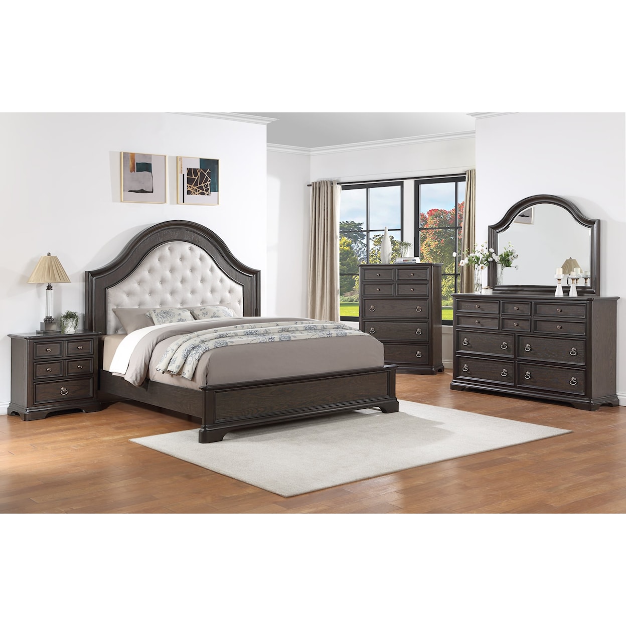 Crown Mark Duke King Arched Panel Bed