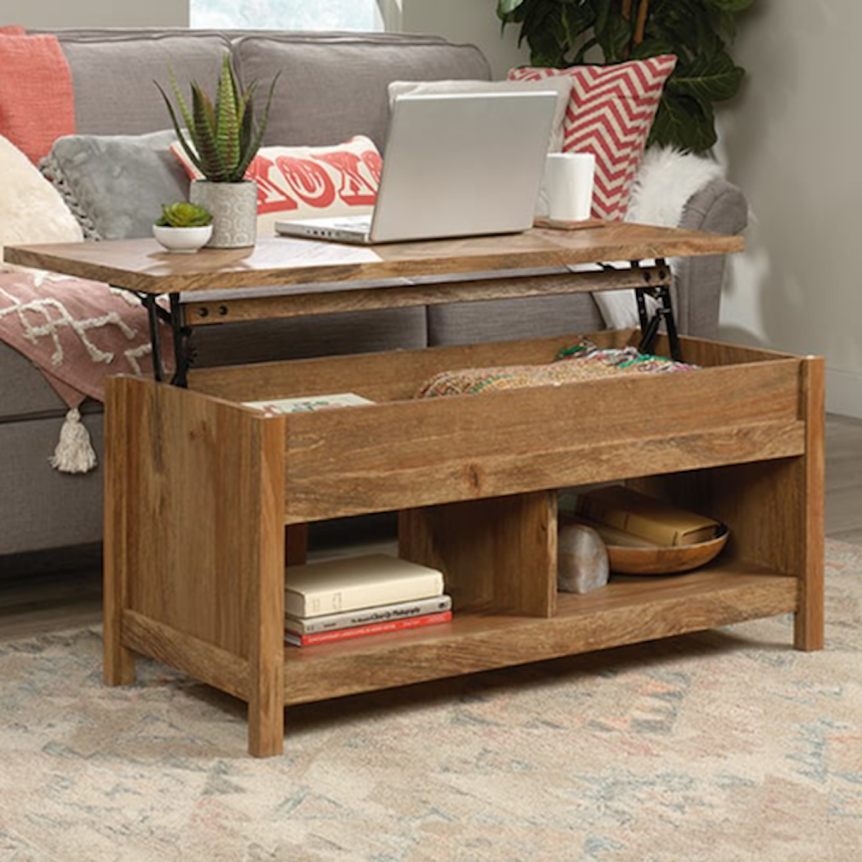 Sauder Cannery Bridge Lift-Top Coffee Table