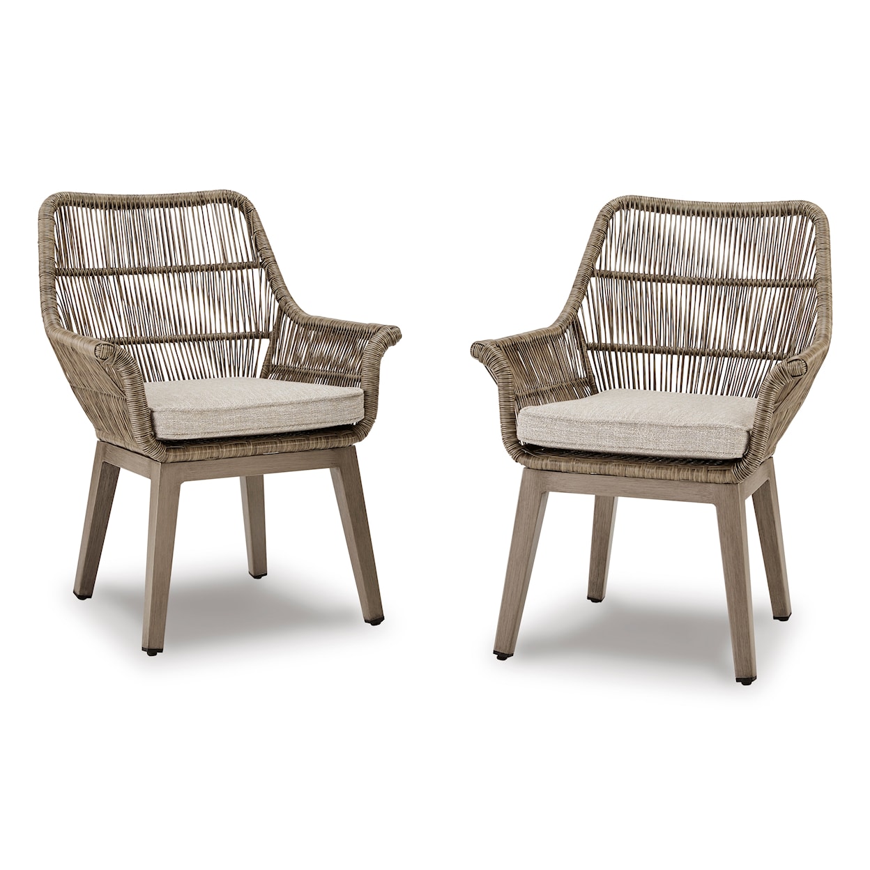 Ashley Signature Design Beach Front Arm Chair with Cushion (Set of 2)