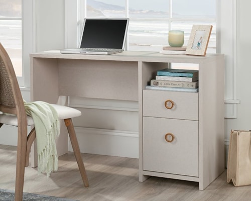 Contemporary 2-Drawer Single Pedestal Desk
