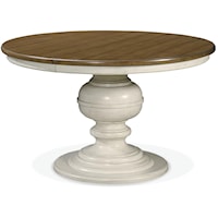 Farmhouse Round Pedestal Table with 20" Leaf