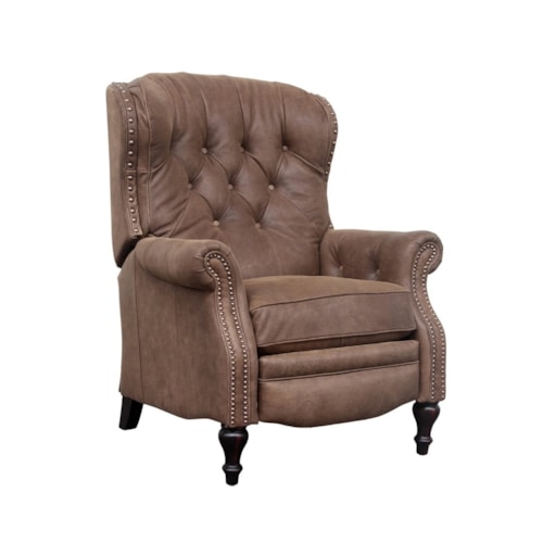 Traditional Push Back Recliner with Button Tufting
