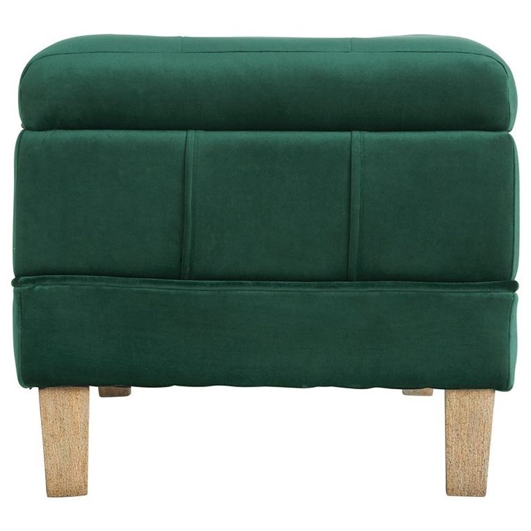 Elements International Ottomans BING GREEN VELVET STORAGE BENCH |