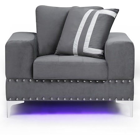 Accent Chair with LED Lighting and USB Port