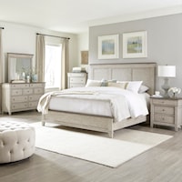 Modern Farmhouse 5-Piece Queen Panel Bedroom Group with Charging Station