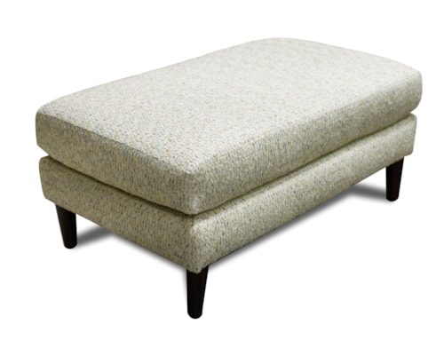 Contemporary Rectangular Ottoman with Tapered Legs