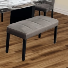 Contemporary Upholstered Bench with Solid Wood Legs