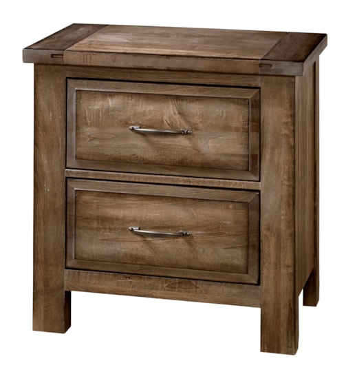 Rustic Farmhouse 2-Drawer Nightstand with English Dovetail Construction