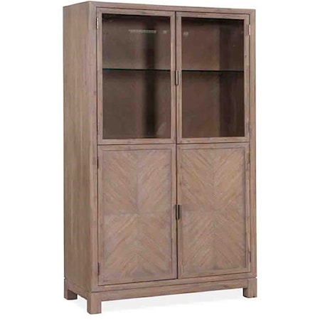 Geometric China Cabinet with Touch Lighting