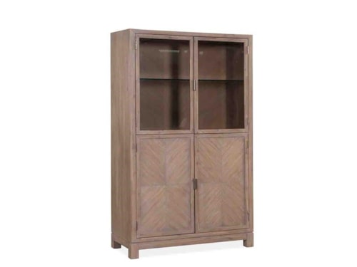 Geometric China Cabinet with Touch Lighting