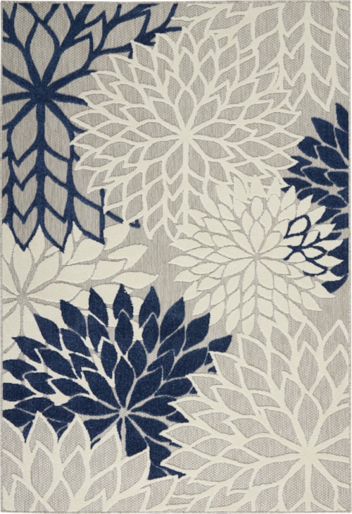 3'6" x 5'6" Ivory/Navy Rectangle Rug
