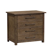 Rustic Industrial Lateral 2-Drawer File Cabinet with Lockable Drawers