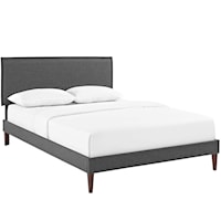Queen Fabric Platform Bed with Squared Tapered Legs