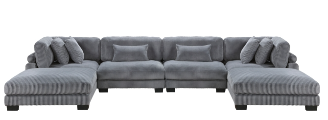 Homelegance Traverse 6-Piece Sectional Sofa with Two Ottomans