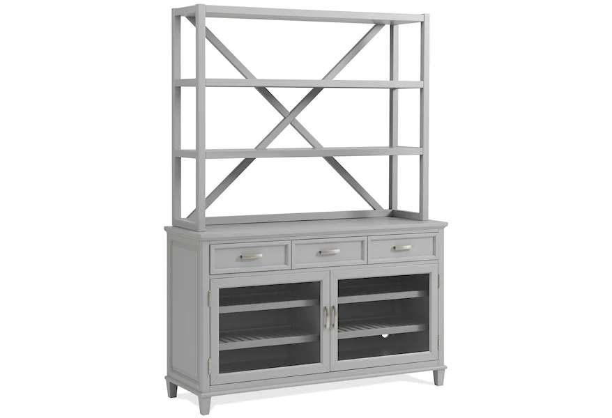 Osborne Server with Open Hutch by Riverside Furniture at Zak's Home
