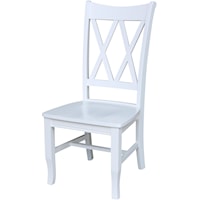 Farmhouse Side Chair with Double X Back
