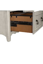 Libby Chesapeake Traditional White Storage Credenza with Scalloped Detailing
