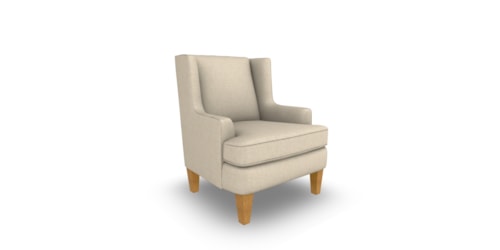 Transitional Wingback Accent Chair with Reversible Cushion
