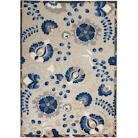 3'6" x 5'6" Natural/Blue Rectangle Rug