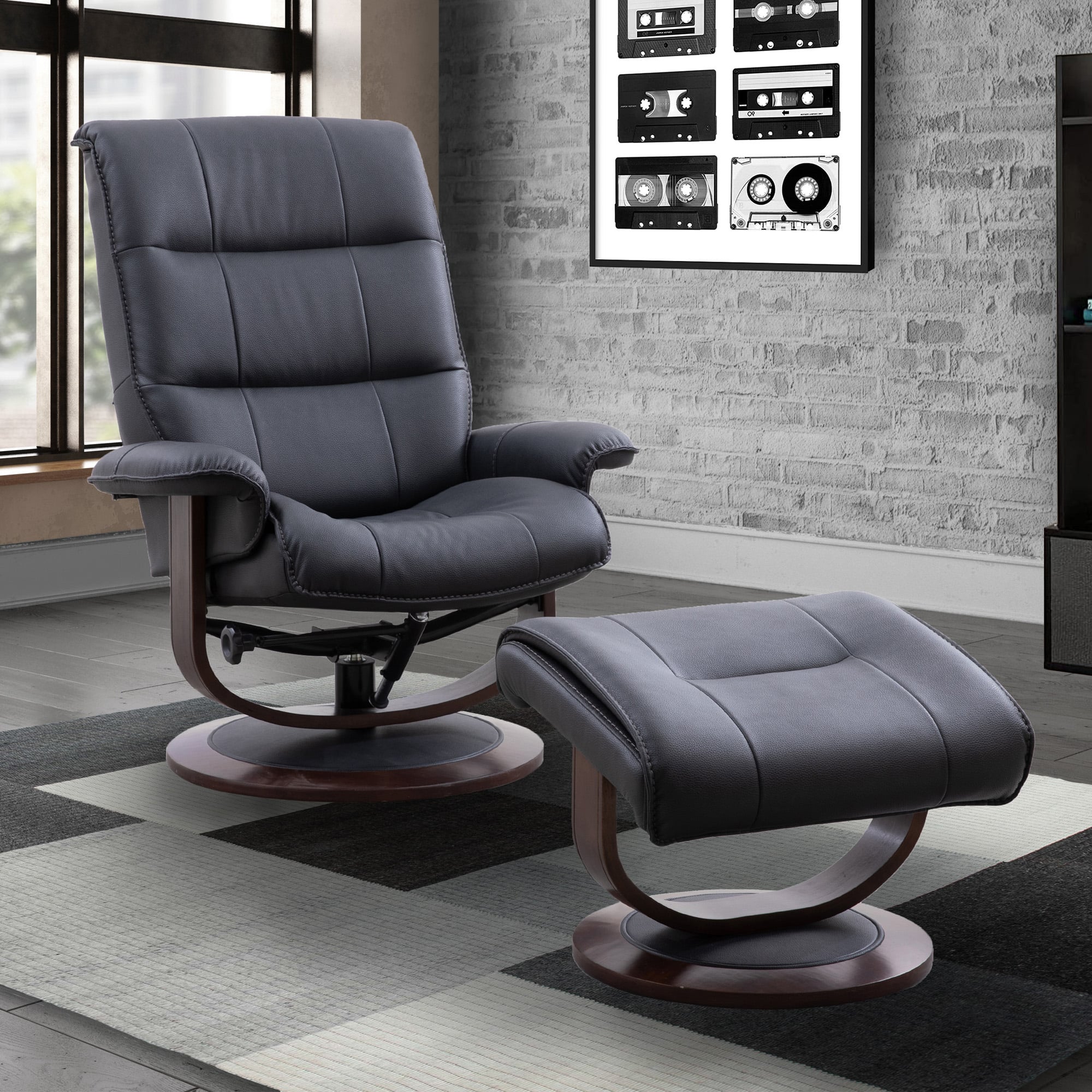 Parker Living Knight Swivel Chair and Ottoman
