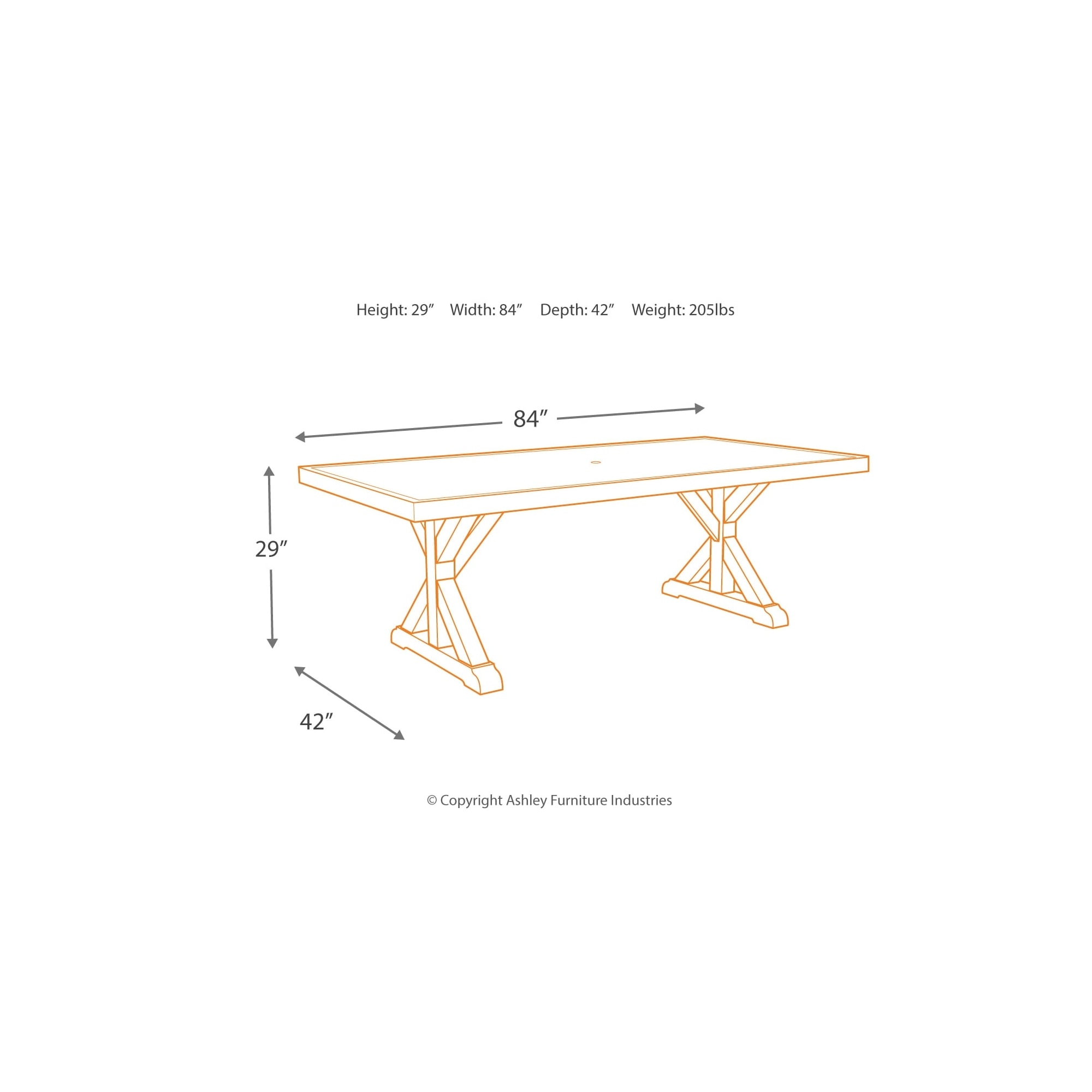Signature Design by Ashley Beachcroft P791P3 Outdoor Dining Table with
