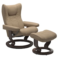 Medium Reclining Chair & Ottoman with Classic Base