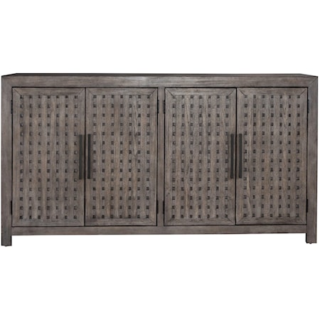 Rustic Industrial Accent Buffet with Adjustable Shelving