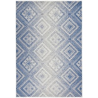 5' x 7' Ivory Blue Rectangle Rug