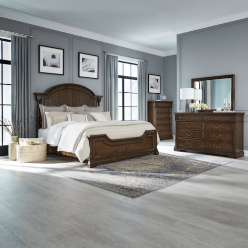 Transitional 4-Piece California King Bedroom Set