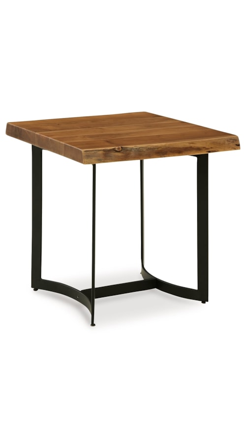 Rectangular End Table with Live Edge Look