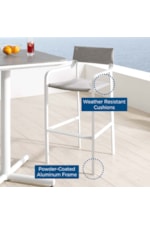 Modway Raleigh Stackable Outdoor Patio Aluminum Bar Stool