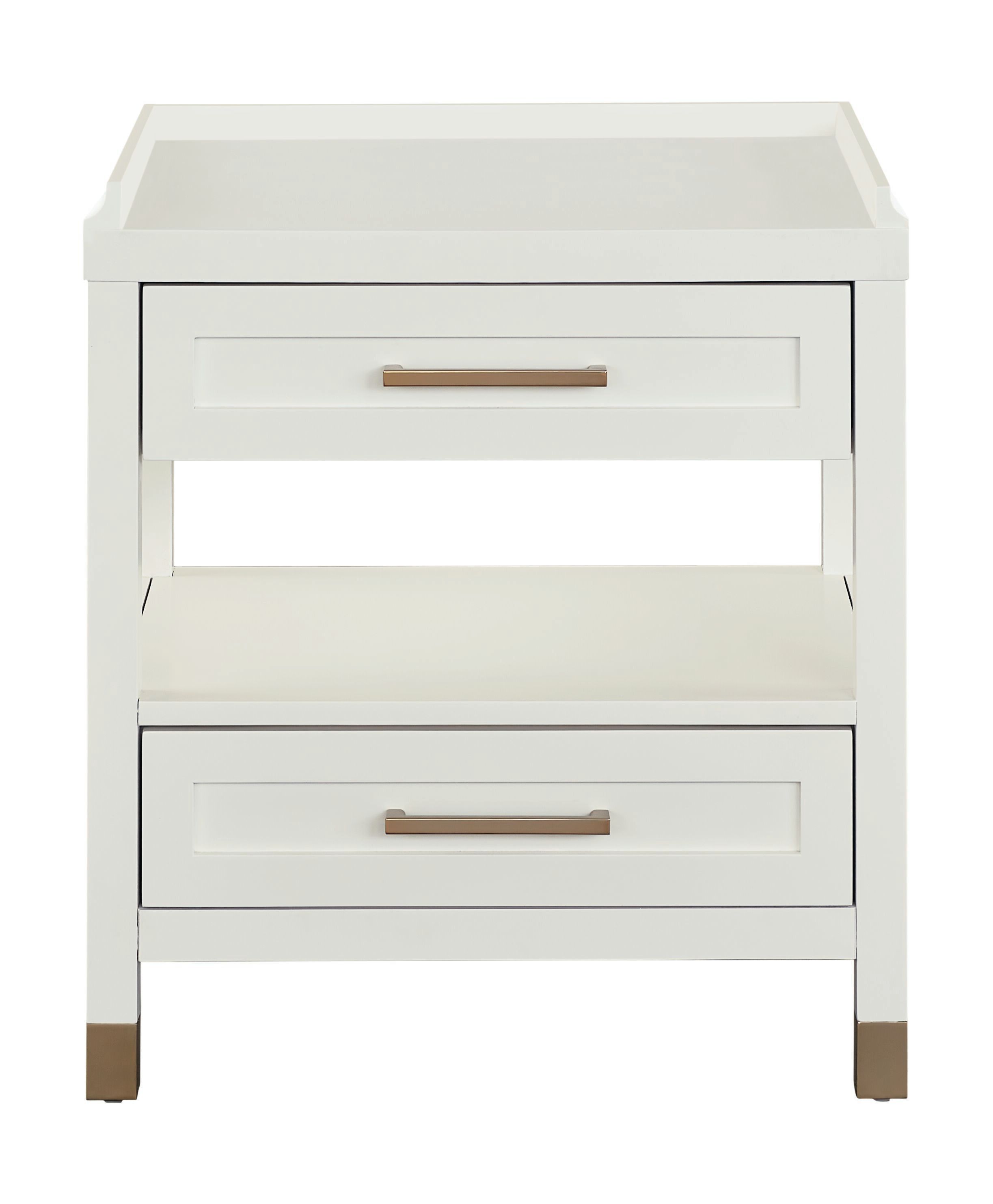 white nightstand with outlet