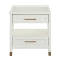2-Drawer Nightstand with Outlet and USB Ports