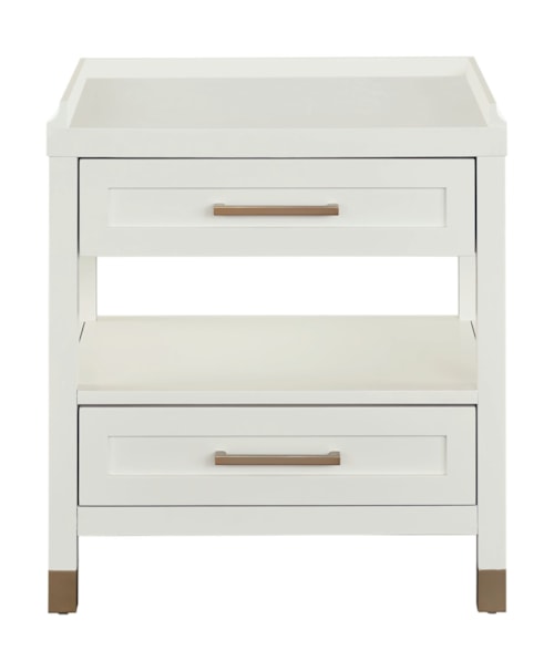 2-Drawer Nightstand with Outlet and USB Ports